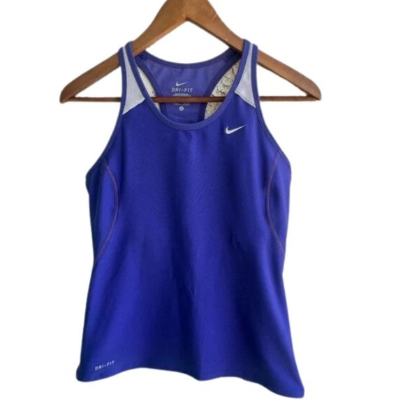 Nike Tops - NIKE RUNNING Dri-Fit Purple Racerback Tank with Embroidered Nike Women’s Medium